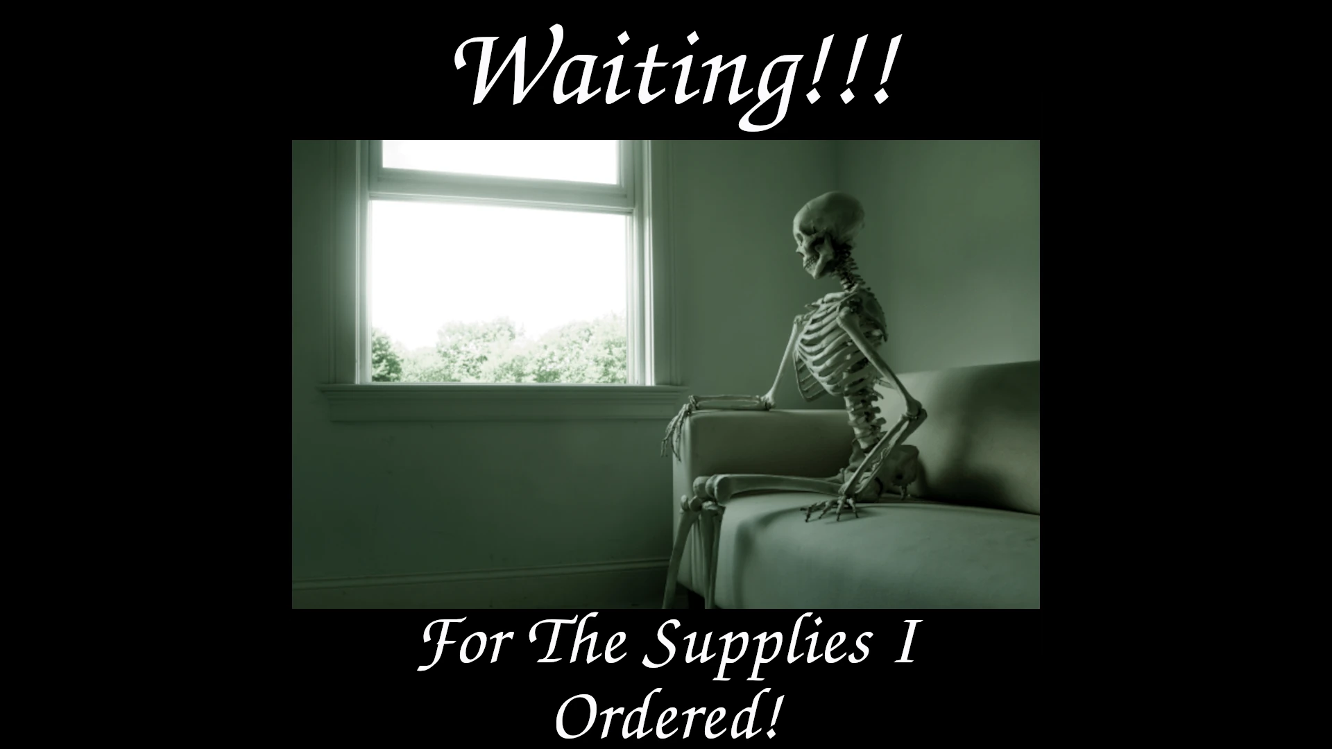 Waiting for Supplies Like a Skeleton | Monday Funnies Meme